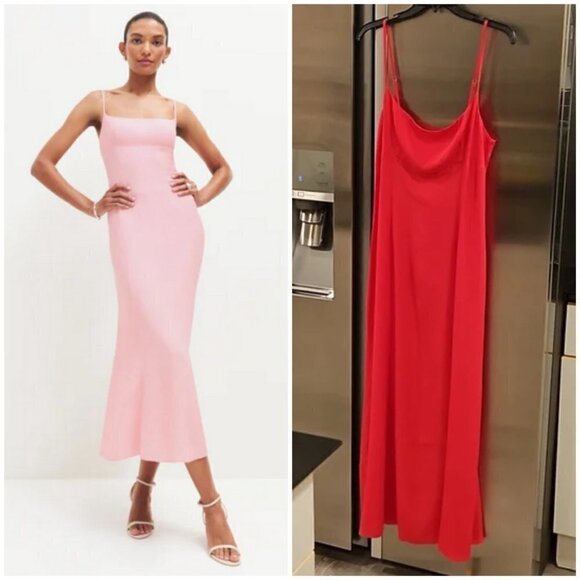 💕REFORMATION💕 Liya Dress ~ Corvette Hot Pink 10 NWT